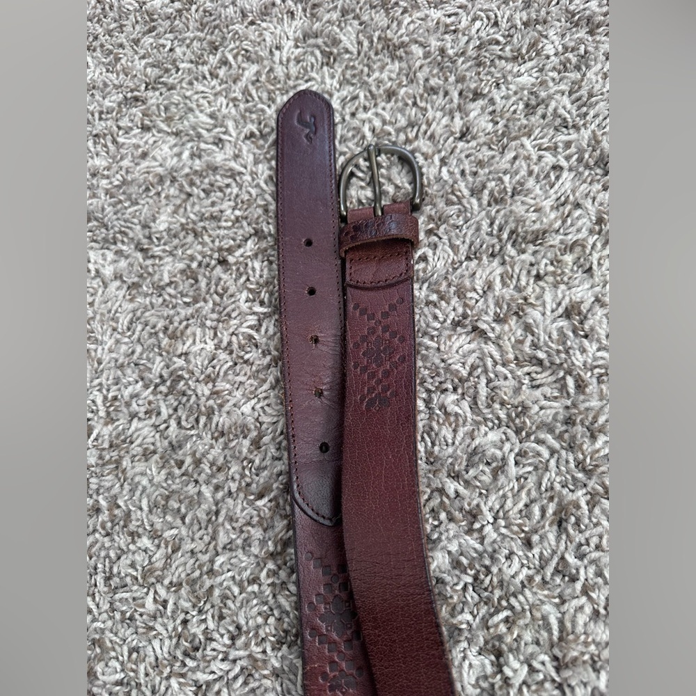 Hollister Leather Belt embossed sz Medium